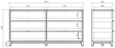 Комод Case 157X45X78 CM 6