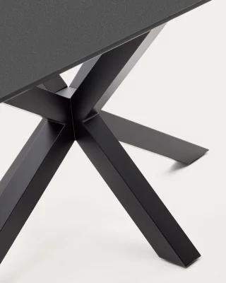 Стол Argo из черного стекла и черной стали 160X90 CM 5