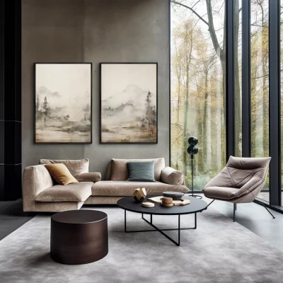 Набор из двух постеров на холсте Mountain Mist  75X105 / 75X105 CM 4