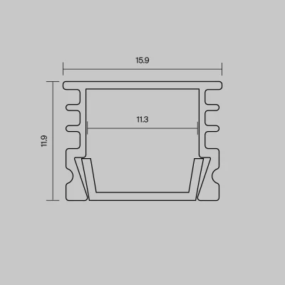 Накладной профиль алюминиевый 16x12 серебро 5