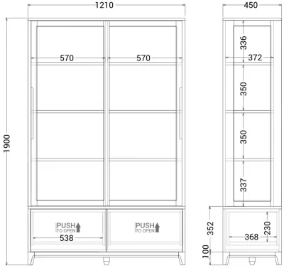 Витрина Case 121X45X190 CM 10