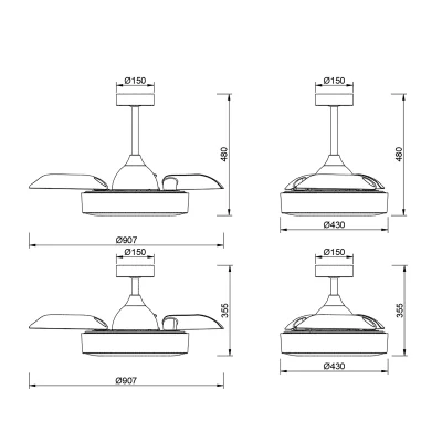 Потолочный вентилятор со светильником COIN FAN MINI 8219 белый 35.5 CM 4