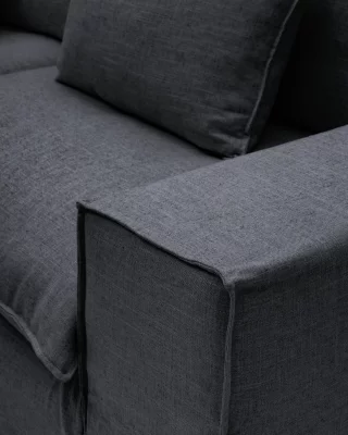 Диван Anarela на 2 места из льна и вискозы с чехлом Dark Grey 220 CM 5