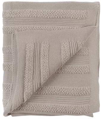 Плед из хлопка с буклированной вязкой Essential 130X170 CM светло-серого цвета 3