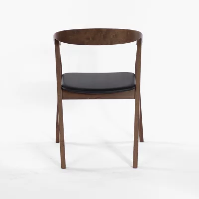 Стул Джон черная матовая экокожа орех 55X47.5X77 CM 6