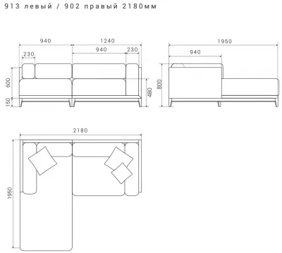 Диван Case 218X195X80 CM 7
