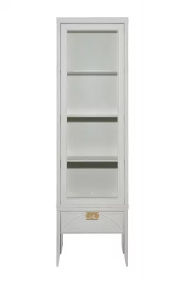 Шкаф-витрина бежевый с одним стеклянным фасадом 40X158X60 CM 4
