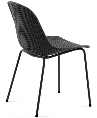 Стул пластиковый на стальном каркасе Quinby 46X58X82 CM серого цвета 4