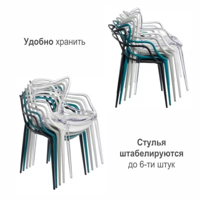 Комплект из 4 стульев Masters прозрачный 55X56X82,5 CM 14