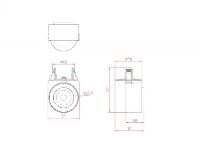 Встроенный потолочный светильник Трео 8.9X8.1X12.7 CM 3