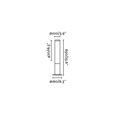 Уличный маяк TURA 650 темно-серый LED 20W 3000K 6