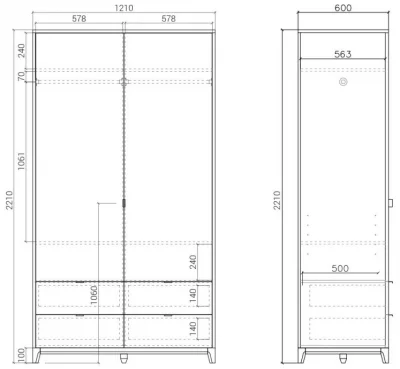 Шкаф Case 121X60X221 CM 8