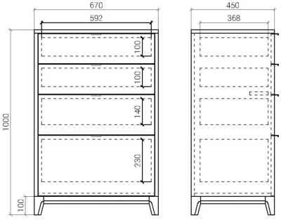 Высокий комод Case 67X45X100 CM 6