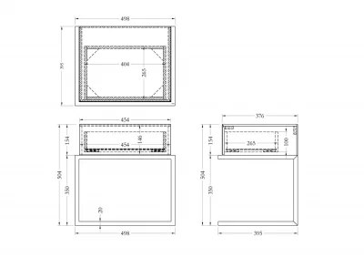 Тумба зеркальная с ящиком на каркасе из нержавеющей стали хром 40X50X50 CM 7