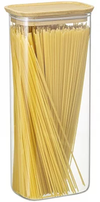 Банка для хранения прямоугольная Glass Bamboo 12X8X28 CM 6