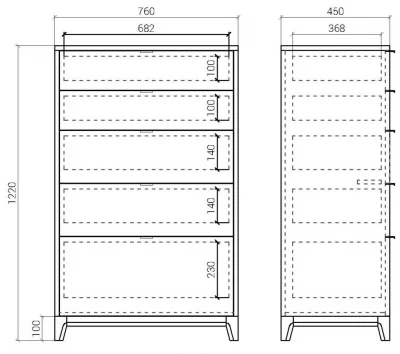 Высокий комод Case 76X45X122 CM 8