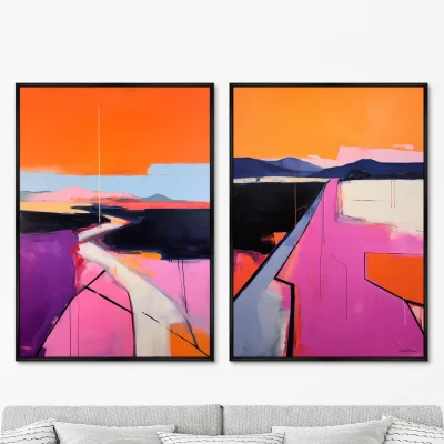 Набор из двух постеров на холсте Lines of the Heat 75X105 / 75X105 CM 8