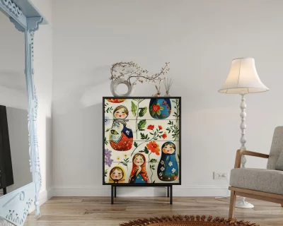 Вертикальный комод с четырьмя ящиками Emerson 80X45X110 CM 4