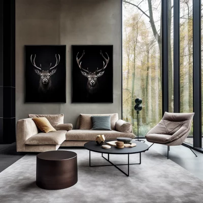 Набор из двух постеров на холсте Deer in the dark 75X105 / 75X105 CM 4