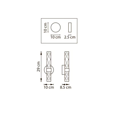 Настенное бра Acrile 10X9X29 CM 3