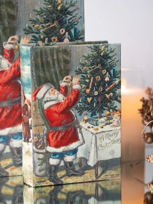 Набор из двух шкатулок в виде книг Xmas 27X7X33 / 25X5X25 CM 8