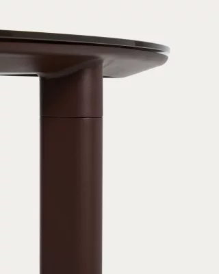 Овальный стол Erice из алюминия и коричневого закаленного стекла 180X90 CM 5