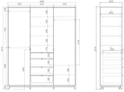 Шкаф Case 184X60X221 CM 6