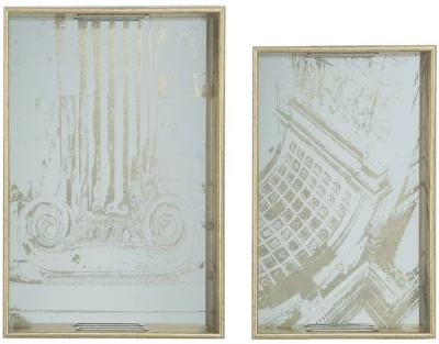 Комплект из двух декоративных подносов Lujza 45X30X5 / 39X25X5 CM 7