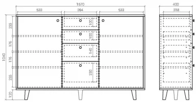 Комод Twin 157X40X104 CM 7
