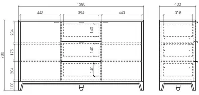 Комод Case 139X40X78 CM 6