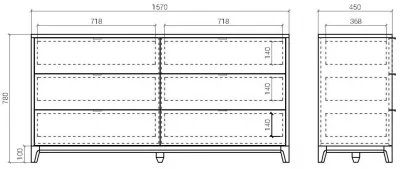 Комод Case 157X45X78 CM 4