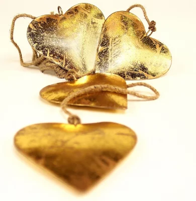 Новогоднее украшение из металла Golden Hearts 4