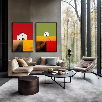Набор из двух постеров на холсте Fields 75X105 / 75X105 CM 4