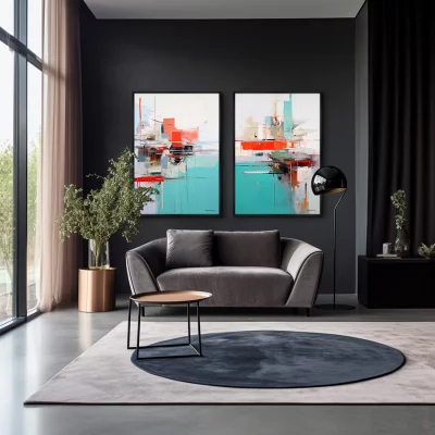 Набор из двух постеров на холсте Harbor Etudes 75X105 / 75X105 CM 4