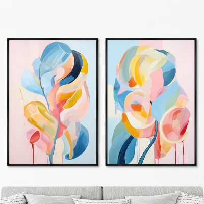 Набор из двух постеров на холсте Flower lollipops 75X105 / 75X105 CM 8