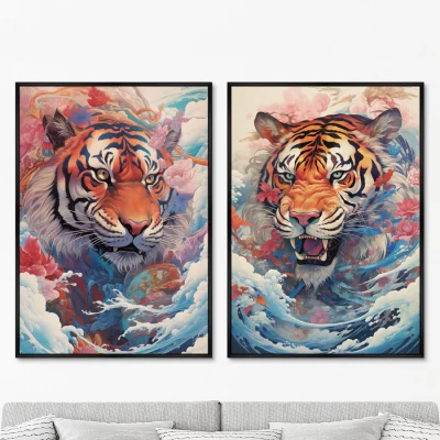 Набор из двух постеров на холсте Soaring Tigers 75X105 / 75X105 CM 8