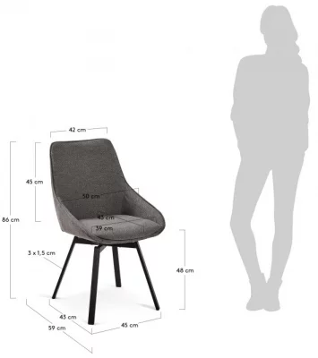 Стул Haston 50X59X86 CM тёмно-серый 5