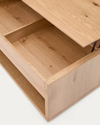 Подъемный журнальный стол Alguema из дубового шпона натурального цвета 120X60 CM 4