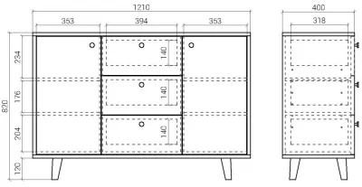 Комод Twin 121X40X82 CM 7