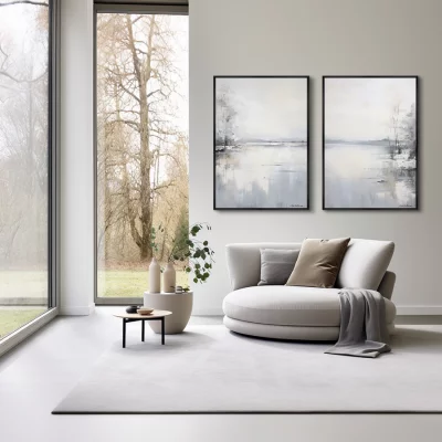 Набор из двух постеров на холсте Landscape collection Winter lake 75X105 / 75X105 CM 4