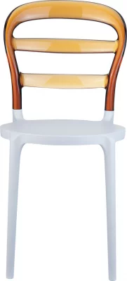 Стул пластиковый Miss Bibi 42X50X85 CM бело-оранжевый 3