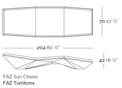 Шезлонг Faz Sun Chaise 204X70X42 CM голубого цвета 5