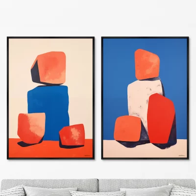 Набор из двух постеров на холсте Colors and stones 75X105 / 75X105 CM 8