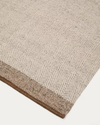 Бежевый шерстяной жаккардовый ковёр Nifelia 200X300 CM 4