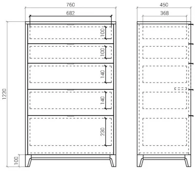 Высокий комод Case 76X45X122 CM 8