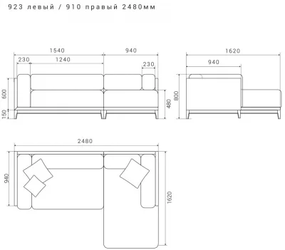 Диван Case 248X162X80 CM 7