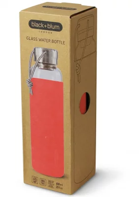 Бутылка для воды стеклянная 600 ml коралловая 5