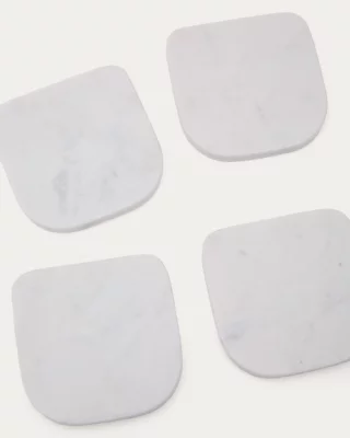 Набор из 4 белых мраморных подставок Zera 10X10X1.5 CM 5
