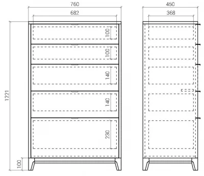 Высокий комод Case 76X45X122 CM 8
