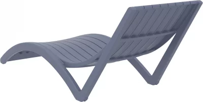 Шезлонг пластиковый Slim 180X72X70 CM серый 4